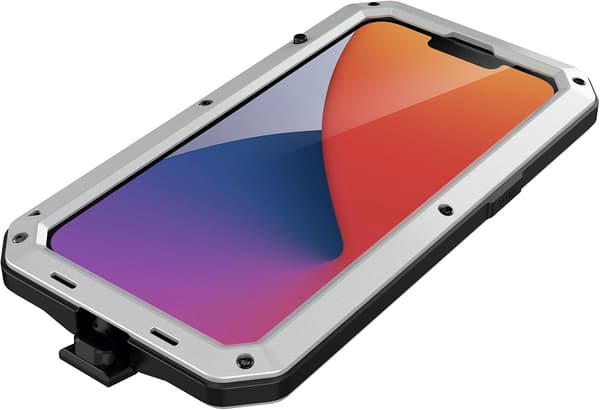 ETUI TIL APPLE IPHONE 14 PRO MAX METALBUMPER MED SKRUER ULTRA HOLDBART
