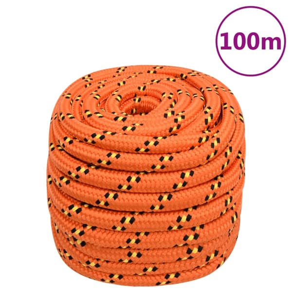 vidaXL sejltov, orange, 20 mm, 100 m, polypropylen