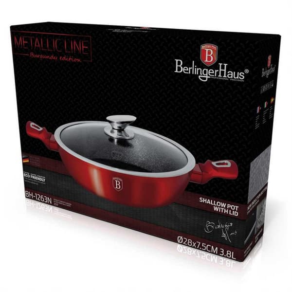 GRANITPOTTE 28cm BERLINGER HAUS RØD METALLIC LINE BH-1263