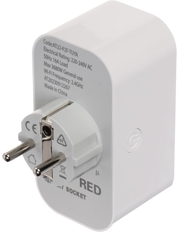 SMART ELEKTRISK STIK ATLO-P2F-TUYA Wi-Fi, Tuya Smart