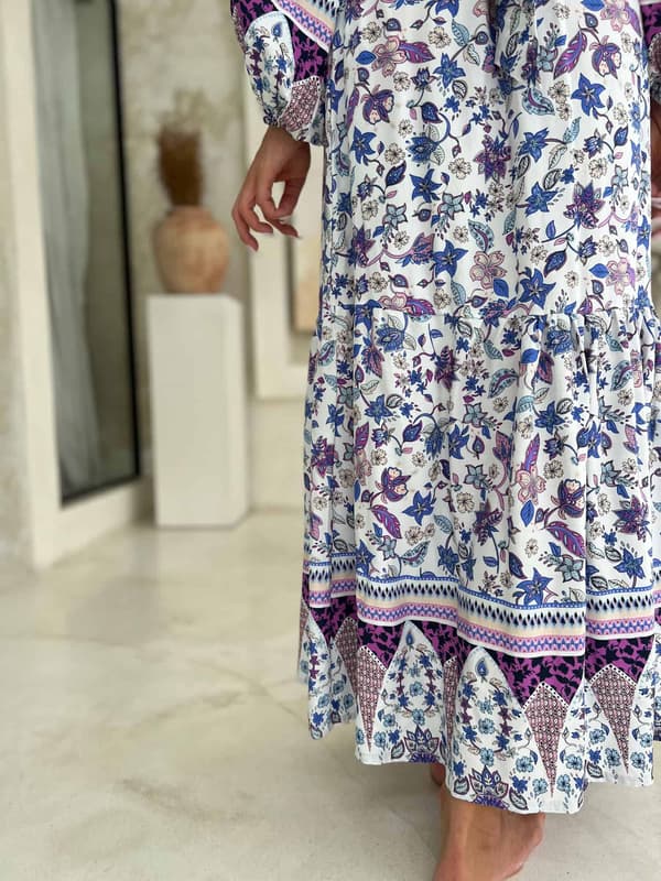 Lang Boho Swing Lilla Kjole