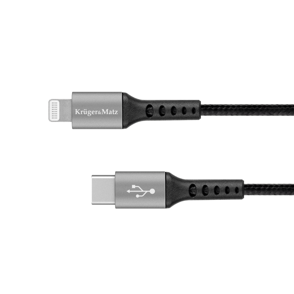 KrugerMatz USB-C til Lightning kabel MFI iPhone 1m 15W