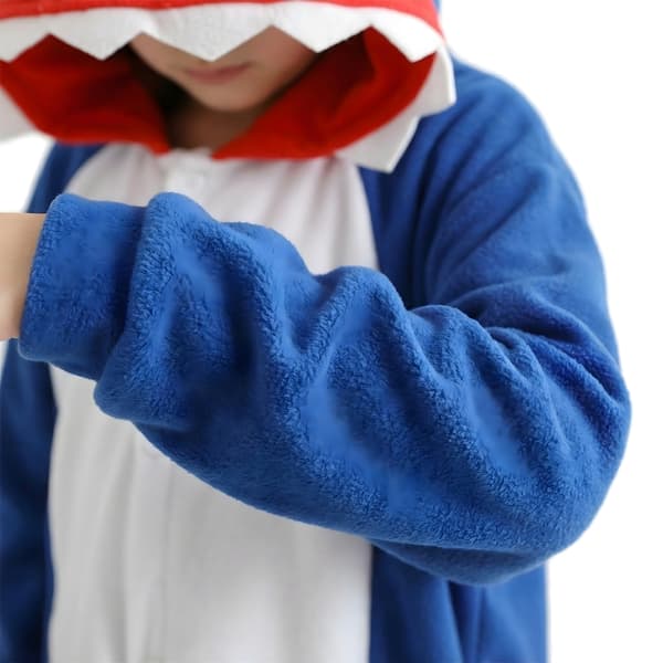Kigurumi-pyjamas marinblå haj barn 105-115 cm