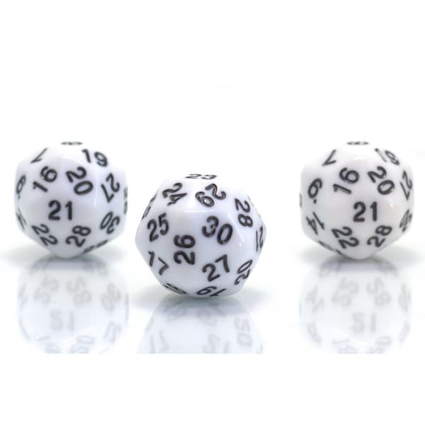 RPG Die Tredivesidet D30 Hvid Terning