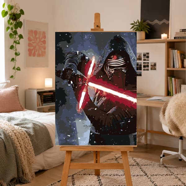 Måla efter nummer-bild med ram Kylo Renn Star Wars 50x70 cm