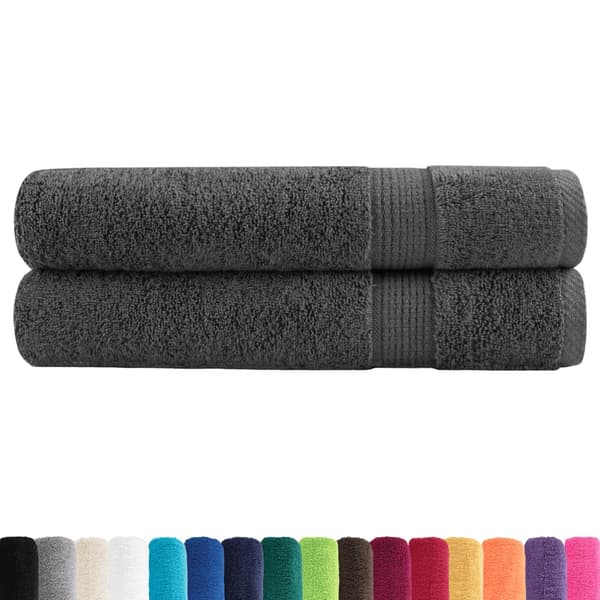 vidaXL Premiumhanddukar SOLUND, 2-pack, Antracit, 80x200 cm