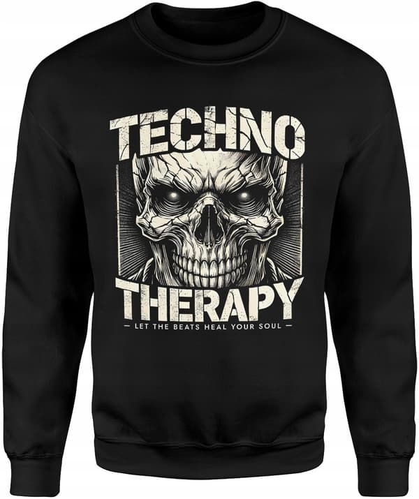 TECHNO TERAPI HERRE MUSIKALSK SKULL PARTY SWEATSHIRT STØRRELSE XXL