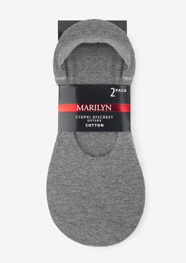 Släta grå strumpor unisex med silikon - Diskret 42/45