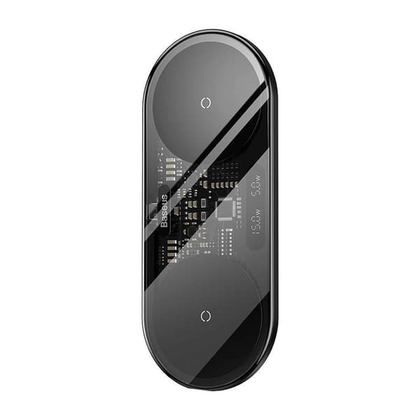 Baseus Digital LED-skærm Dual Qi Trådløs Oplader, 20W