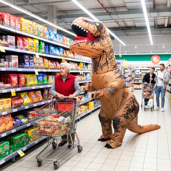 Uppblåsbar T-rex-kostym NM22J37