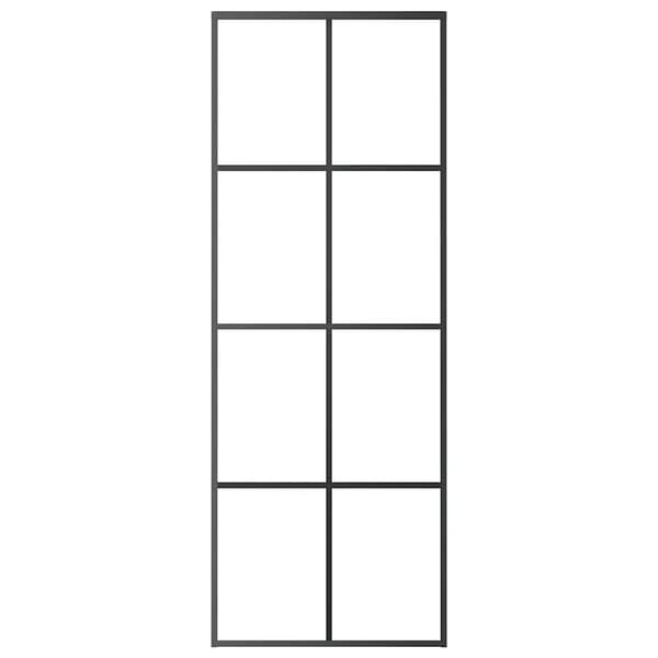 vidaXL skydedøre sort 76x205 cm ESG-glas og aluminium