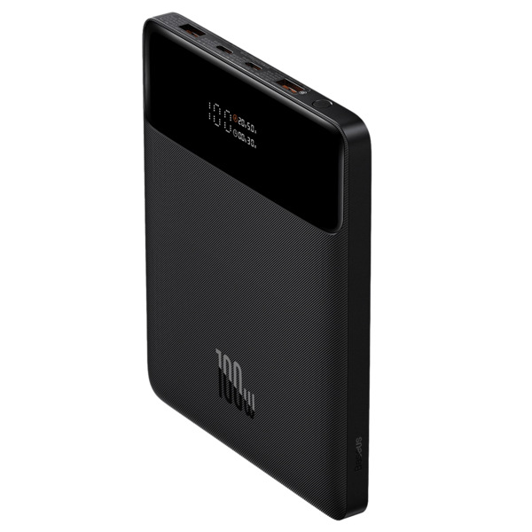 Baseus Blade Powerbank 20000mAh, 2xUSB, 2xUSB-C + USB-C Kabel 100W (Sort)
