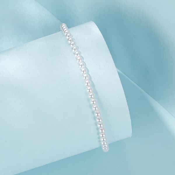 Elegant silverarmband med snäckskalspärlor, 925 silver