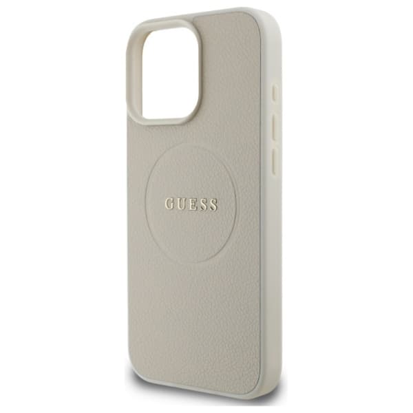 Guess Grained Ring MagSafe - iPhone 16 Pro Max-skal (Beige)
