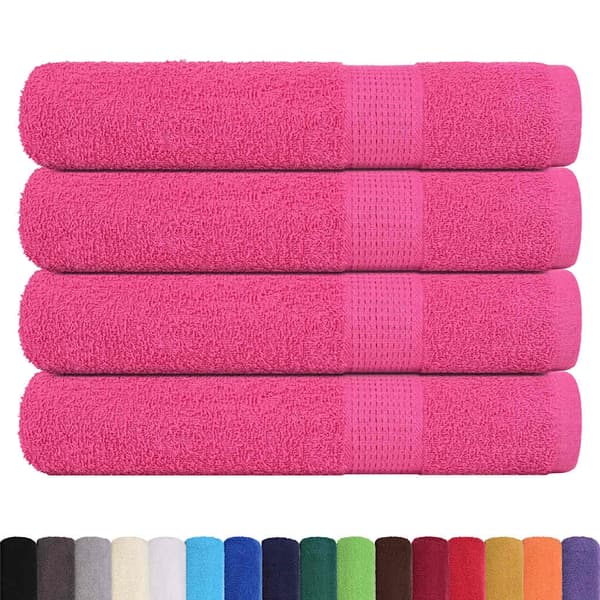 vidaXL Handdukar, 4 st, rosa, 100x200 cm, 100% bomull