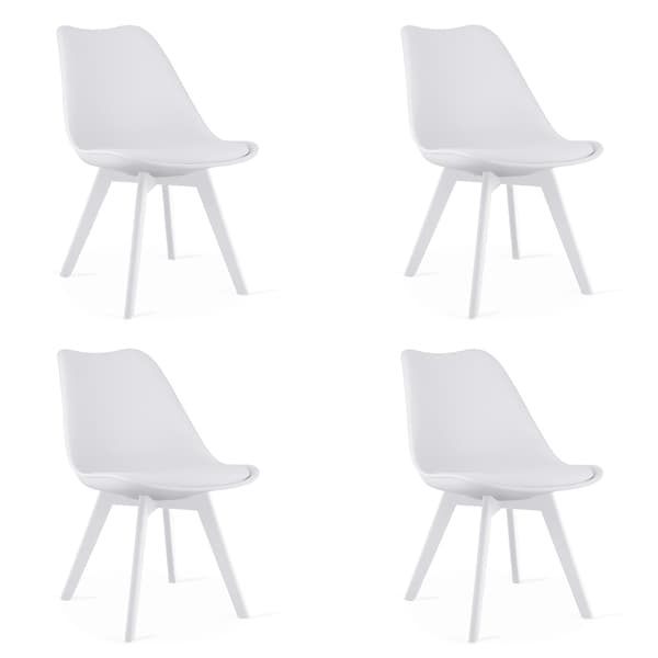 MARK stol - hvid / hvide ben x 4