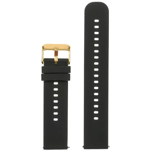 Gummirem til U27 ur - sort/guld - 22mm