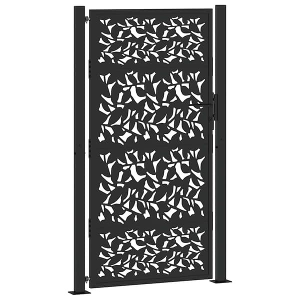 vidaXL havelåge sort 105x180 cm stålbladmønster