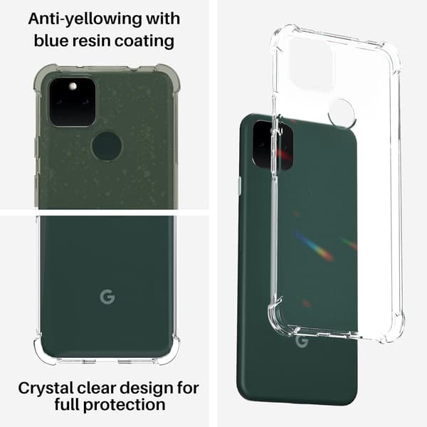 ETUI TIL GOOGLE PIXEL 5A 6,34" SILIKONE TRANSPARENT FORSTÆRKEDE HJØRNER