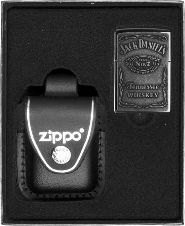 ZIPPO Lightersæt JACK DANIELS LABEL CHROME Gave nr. 3