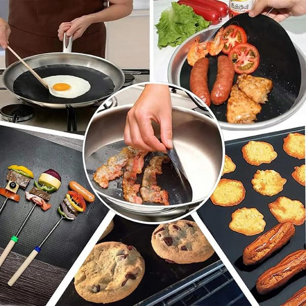 12x GRILLMÅTTER TIL BAGNING TEFLON GRILLBAKKE GRILLSÆT