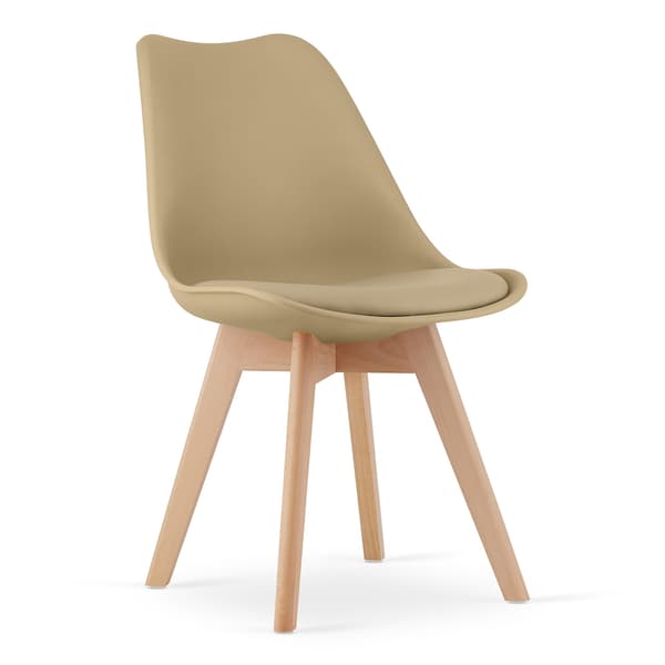 MARK stol - mørk beige / naturlige ben x 3