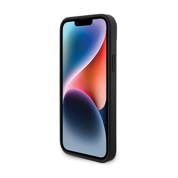 BMW Læder Carbon Blue Line - iPhone 15 Plus Etui (Sort)