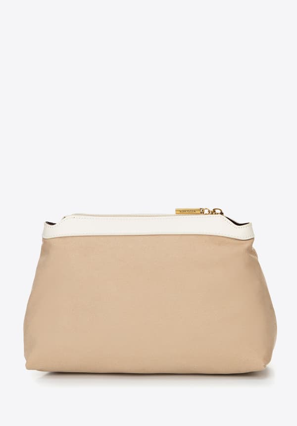 Wittchen Women's leather briefcase with a removable pouch, cream, cream, natural leather