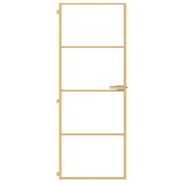 vidaXL Innerdörr, guld, 76x201,5 cm, glas och aluminium
