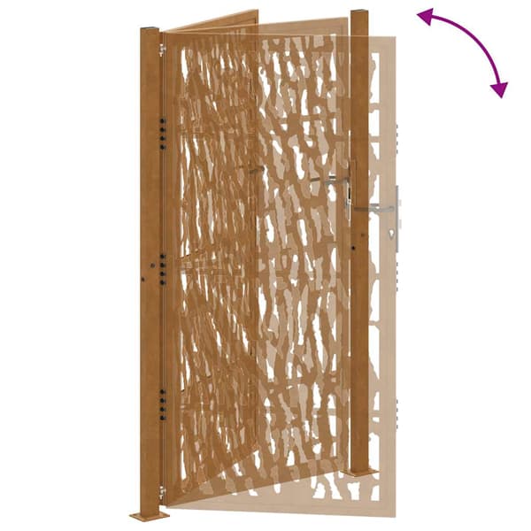 vidaXL havelåge 105x205 cm skinnemønster i rustfrit stål