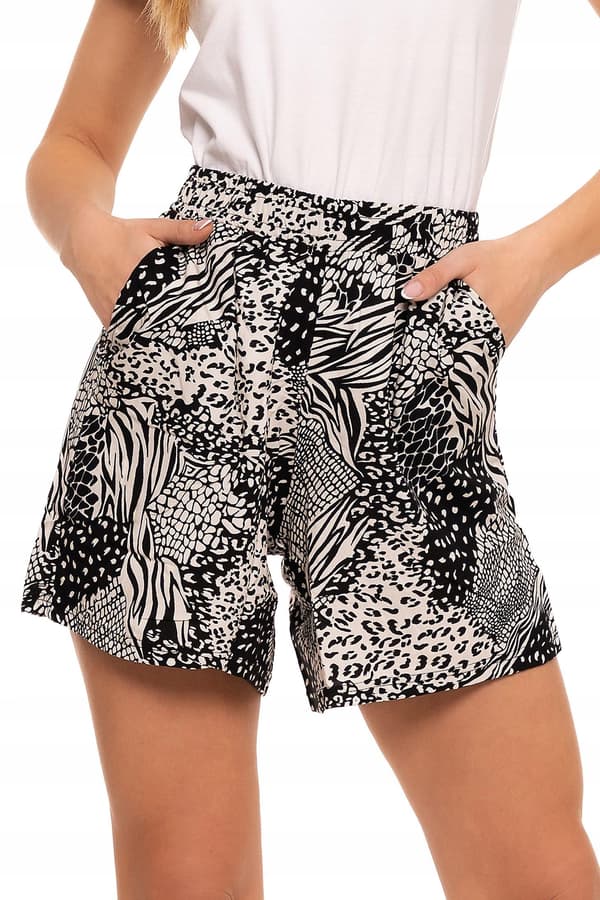 Dameshorts Elastisk talje Viskose Løs Klassisk Mix Mønster MORAJ 3XL
