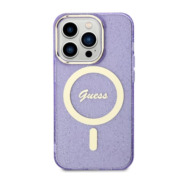 Guess Glitter Gold MagSafe - iPhone 14 Pro Max cover (lilla)