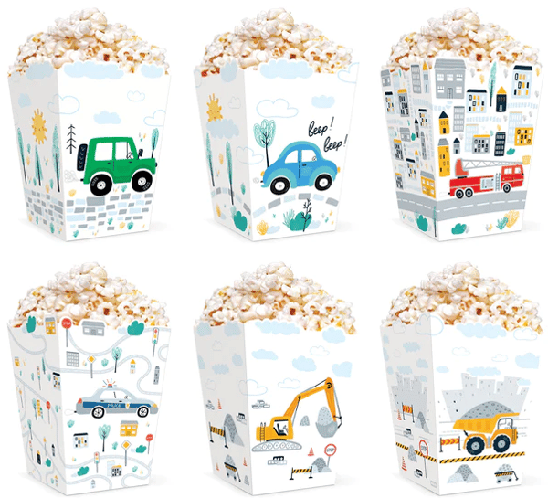 Popcornhinkar Bilar 6 st.