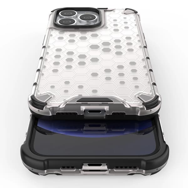 Honeycomb Armored Cover med Gelramme til iPhone 13 Pro Blå