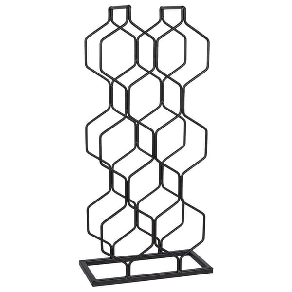 Metallinen musta viinihylly 8 pulloa 23x48 cm