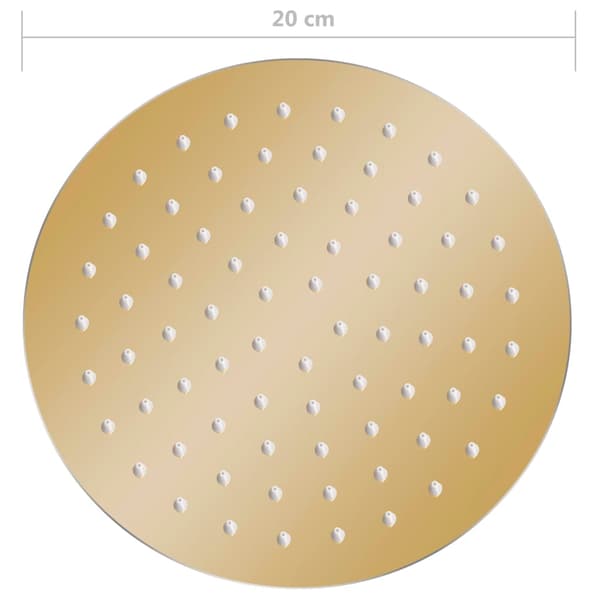 vidaXL brusehoved i rustfrit stål 20 cm rundt guld