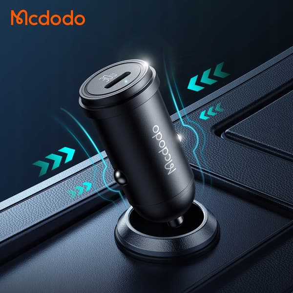 MCDODO SNABB BILLADDARE FÖR TELEFON USB-C LED + 1M USB-C KABEL