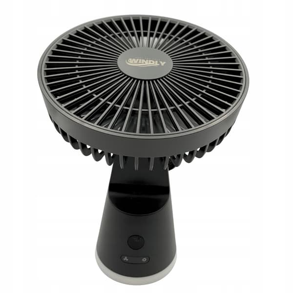 Bordventilator Stående kontorventilator med lampe Kraftig USB-C 3600 mAh