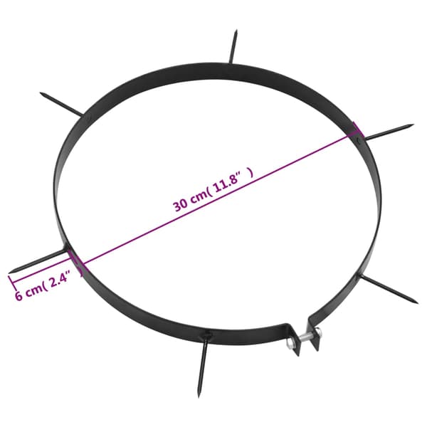 vidaXL Spikringar för luftningsluftare, 5 st, Ø30 cm, Järn
