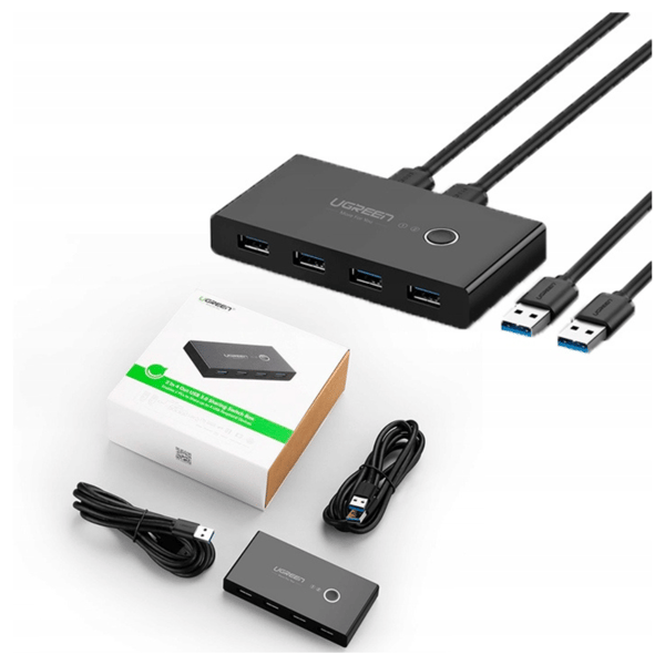 Kytkinrasia UGREEN 30768B, USB 3.0 (musta)