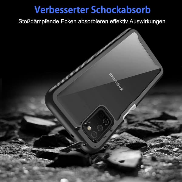 SORT ETUI TIL SAMSUNG GALAXY A03s GLASSKÆRM