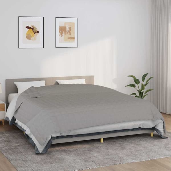 vidaXL vægttæppe, grå, 220x260 cm, 11 kg, stof