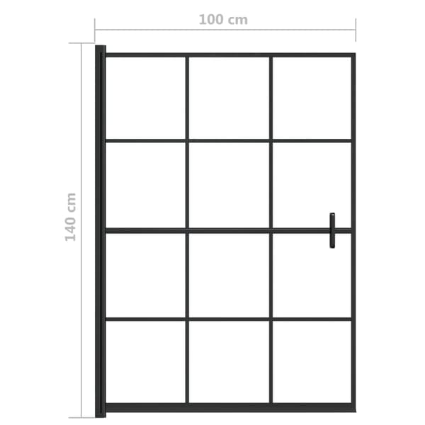 vidaXL brusekabine, ESG, 100x140 cm, sort