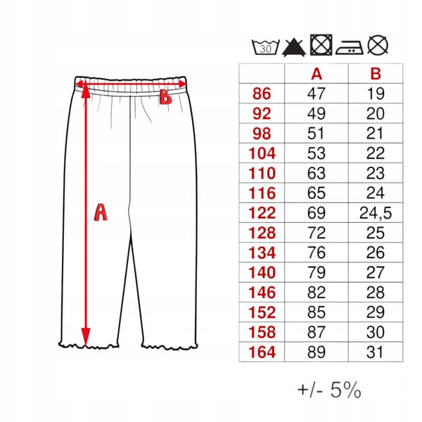 Bomuldspyjamas 110 til PIGE med PRINT, glat, RØD