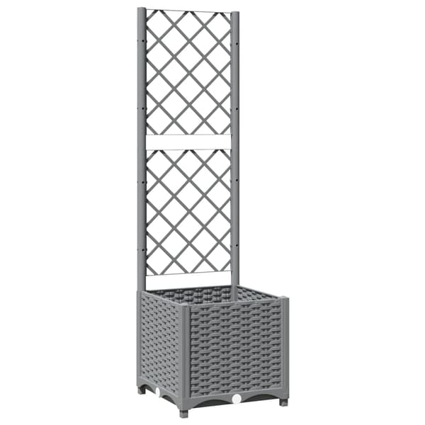 vidaXL haveplantekasse med espalier, lysegrå, 40x40x136 cm, PP