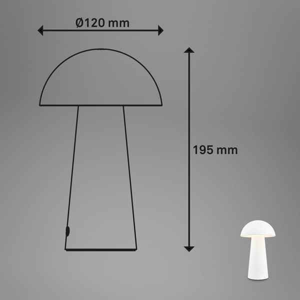 LED-bordslampa IP44 Dimbar trådlös sovrumsterrass AKU