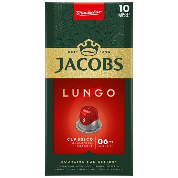 Jacobs Lungo 6 Classico kaffekapsler 10 portioner