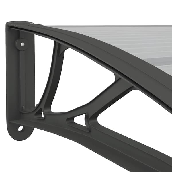 vidaXL dørmarkise sort og transparent 80x75 cm polycarbonat
