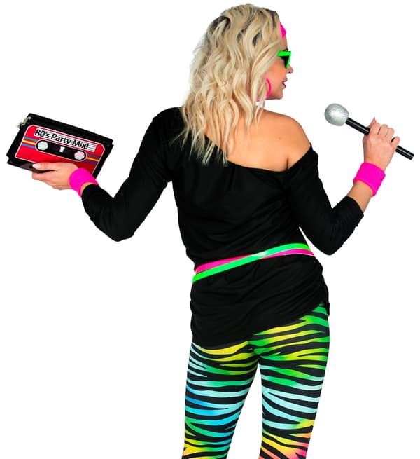 T-shirt Bluse Lips Pink Sort I Love Disco S/M