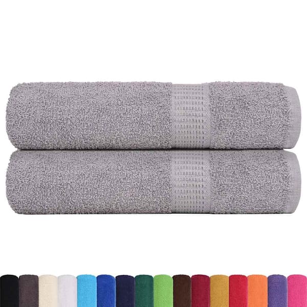vidaXL Duschhanddukar 2 st grå 70x140 cm 360 gsm 100 % bomull
